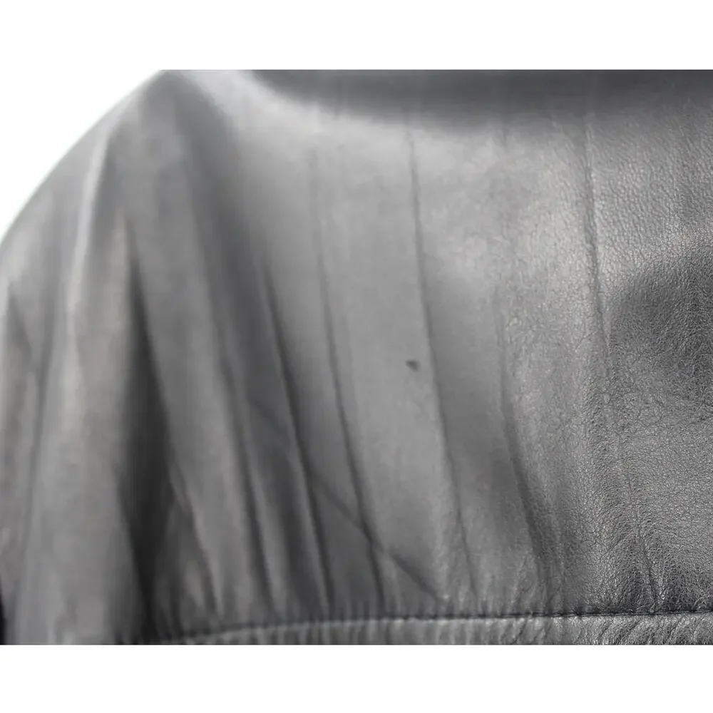 Murano Men’s Genuine Lambskin Leather Size Medium Black Textured